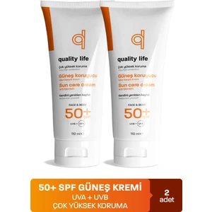 Yüz Vücut Güneş Kremi - 2 Adet Güneş Ürünü - SPF 50 Faktör Güneş Koruyucu Yağlı Karma Kuru Ciltler İçin Su Bazlı Güneş Kremi - Leke Karşıtı Hassas Ciltler İçin Uygun Güneş Kremi