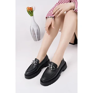 Crasher Kalın Taban Tokalı Günlük Casual Makosen Kadın Loafer Ayakkabı