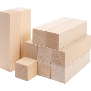 Büyük Oyma Ahşap Bloklar (10 Paket) 4 x 1 x 1 Inç Bitmemiş Ihlamur Ağacı Proje Zanaat Seti Yeni Başlayanlar  Dıy Hobi Seti (Yurt Dışından)