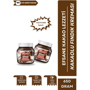 Kahvaltılık Sürülebilir Katkısız 650 gr Kakaolu Fındık Kreması Parçacıklı