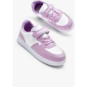 Tonny Black Çocuk Unisex Beyaz Lila Termo Taban Cırtlı Lastik Bağcıklı Spor Ayakkabı