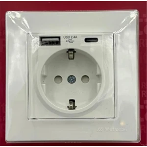 Rita Topraklı  Priz Usb+Type-C  (2220 629 0201B)  Beyaz Blisterli
