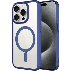 ZORE Apple iPhone 15 Pro Max Uyumlu Wireless Şarj Özellikli Sert Pc Mat Riksos Magsafe KAPAK-LACIVERT-8680