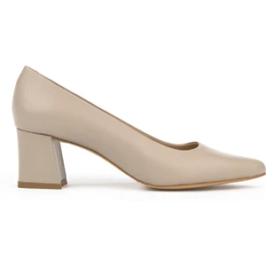 Kadın  Deri Topuklu Ayakkabı 1511030Z974 Taş