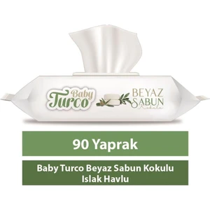 Baby Turco Beyaz Sabun Kokulu Islak Havlu 90'lı