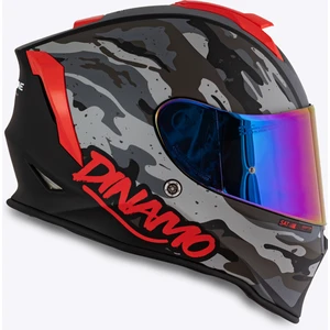 Dinamo Camo Siyah-Titanium-Kırmızı Kask