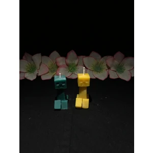 Minecraft Creeper 2'li Set Figür Mum Sarı ve Yeşil
