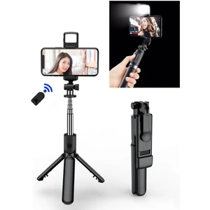 Ensiga LED Işıklı Selfie Çubuğu Bluetooth Kumandalı Kablosuz Tripot Selfie Monopod Selfie Stick