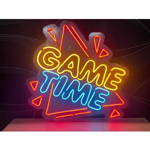 Neon LED Dekoratif Aydınlatma -Game Time, 60X60CM-