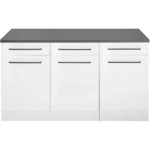 Tdesigno Aden Mutfak Çekmeceli Alt Modül 180  cm  Beyaz -Tezgah Dahil