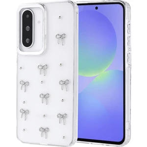 Samsung Galaxy A36 Kılıf Simli Glitter Fiyonk Desenli Kapak
