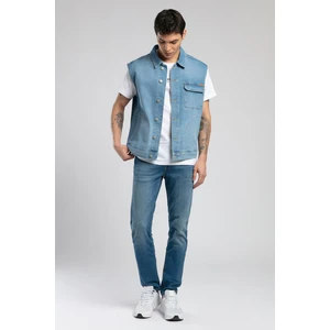 Lee Cooper Over Vest Erkek Jean Yelek