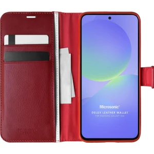 Samsung Galaxy A36 Kılıf Delux Leather Wallet Kırmızı