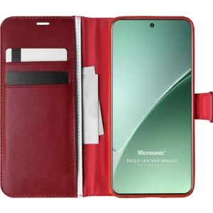 Xiaomi 15 Pro Kılıf Delux Leather Wallet Kırmızı