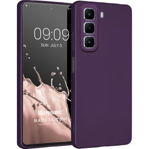 Matte Silicone Infinix Hot 50 4g Kılıf Mor