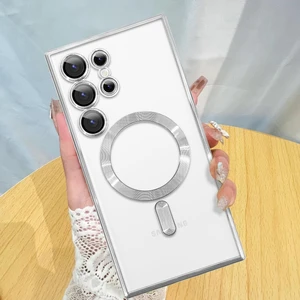 Galaxy S25 Ultra Kılıf Kamera Lens ve Hoparlör Toz Korumalı Magsafe Şarj Özellikli Esnek Silikon
