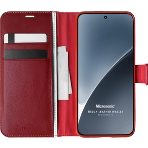 Xiaomi 15 Kılıf Delux Leather Wallet Kırmızı