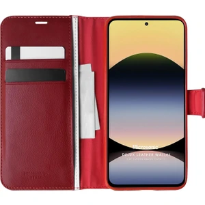 Xiaomi Redmi Note 14 Kılıf Delux Leather Wallet Kırmızı