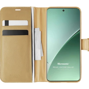 Xiaomi 15 Pro Kılıf Delux Leather Wallet Gold