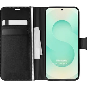 Samsung Galaxy S25 Kılıf Delux Leather Wallet Siyah