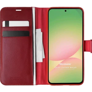 Samsung Galaxy A56 Kılıf Delux Leather Wallet Kırmızı