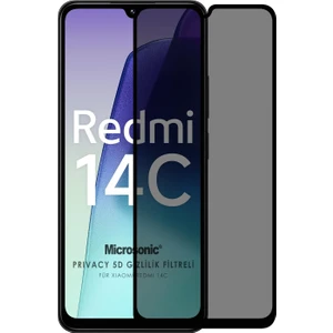 Xiaomi Redmi 14C Privacy 5d Gizlilik Filtreli Cam Ekran Koruyucu Siyah