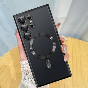 Galaxy S25 Ultra Kılıf Kamera Lens ve Hoparlör Toz Korumalı Magsafe Şarj Özellikli Esnek Silikon