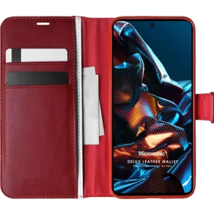 Xiaomi Poco X5 Pro Kılıf Delux Leather Wallet Kırmızı