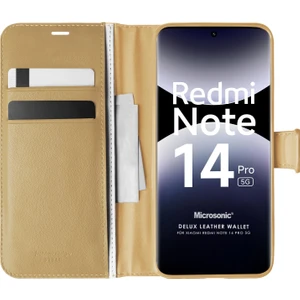 Xiaomi Redmi Note 14 Pro 5g Kılıf Delux Leather Wallet Gold