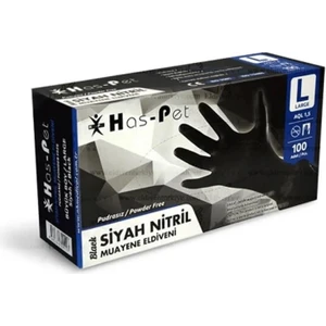 Haspet Siyah Nitril Large Dövme Eldiveni – Kutu