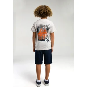  Erkek Çocuk Krem Bermuda Takım