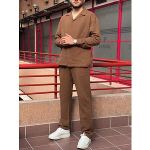 Müslin Dokuma, Yazlık&baharlık, 100% Pamuk, Oversize Gömlek-Pantolon Takım G11-295