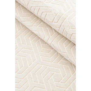 Soft Nest Dinarsu Armoni Krem Kaymaz Tabanlı Kesme Kabartmalı Salon Koridor Mutfak Halı