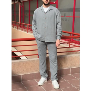 Müslin Dokuma, Yazlık&baharlık, 100% Pamuk, Oversize Gömlek-Pantolon Takım G11-295