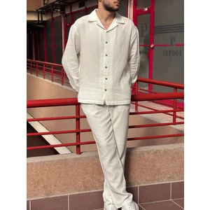 Müslin Dokuma, Yazlık&baharlık, 100% Pamuk, Oversize Gömlek-Pantolon Takım G11-295