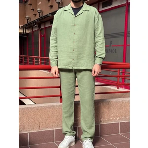 Müslin Dokuma, Yazlık&baharlık, 100% Pamuk, Oversize Gömlek-Pantolon Takım G11-295