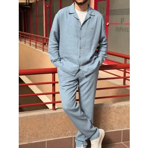 Müslin dokuma, yazlık&baharlık, 100% Pamuk, Oversize Gömlek-Pantolon Takım G11-295