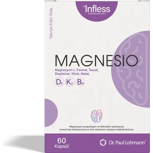 Magnesio, Magnezyum Kompleks B6 ve D3K2 Vitamin (L-Threonat, Taurat, Glisinat, Sitrat,malat)