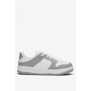 Unisex Bağcıklı Spor Sneaker Ayakkabı Beyaz - Gri