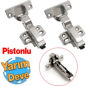 Yarım Deve Frenli Pistonlu Dolap Mobilya Kapak Menteşesi Yavaşlatıcı Tas Menteşe 1 Çift