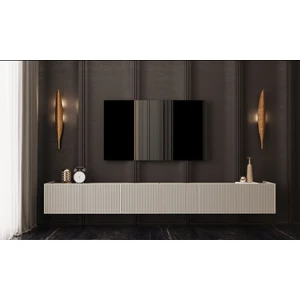 Capella Mdf 6 Kapaklı Duvara Monte (120  cm  x 2 Adet) 240  cm  Tv Ünitesi