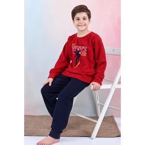 Yeni Sezon Sonbahar/kış Erkek Çocuk Skate Desenli Polar Pijama Takımı 4515