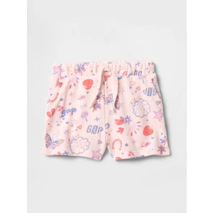 Kız Bebek Pembe Gap Logo Havlu Kumaş Pull-On Şort