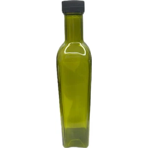 Zylan Ambalaj 250 ml Yeşil Cam Maraska Şişe, 12 Adet, Zeytinyağı Şişesi, Cam Şişe, Sirke Şişesi,