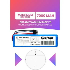 Dreame Vacuum Mop F9 Uyumlu Batarya (MAKSİMUM KAPASİTE) 70000mah Robot Süpürge Bataryası Değişimi