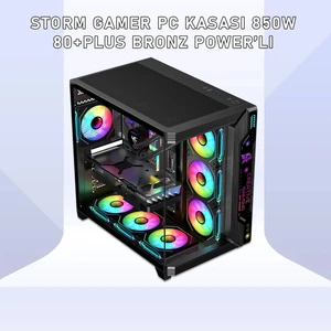 7 Argb Fanlı Oyuncu Bilgisayar Kasası 850W 80 Plus Bronz Power'lı (Siyah)
