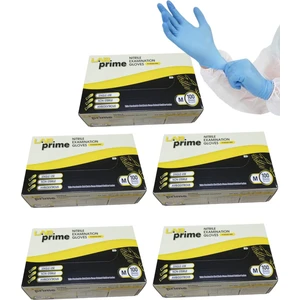 Lab Prime Nitril Muayene Eldiveni Pudrasız Mavi Renk -- 100'LÜ Kutu x 5 Adet