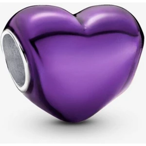 Poseidons Jewellery Metalik Mor Kalp Charm