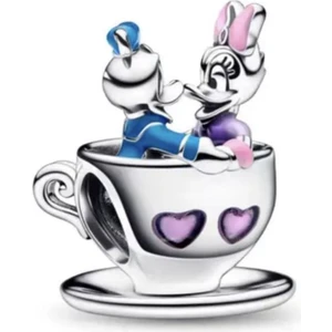 Poseidons Jewellery Disney Parks Donald Daisy Duck Çay Fincanı Charm Boncuk 2023 Wdw Sevgililer Günü