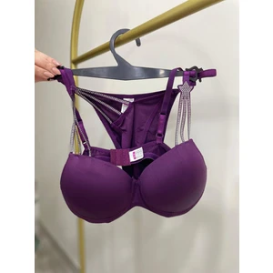 Sln Store Yıldız Taşlı Mor Sütyen Takımı